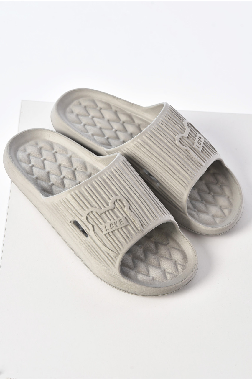 Шлепанцы пена женские серого цвета Мишка 202710 Шлепанцы пена женские серого цвета Мишка 202710