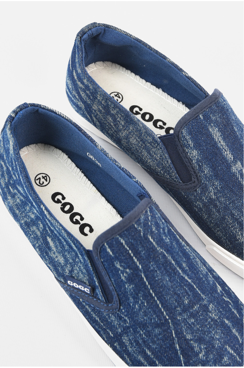 Мокасины мужские синего цвета текстиль G836-7 202712 Мокасины мужские синего цвета текстиль G836-7 202712