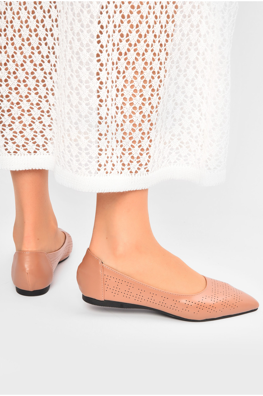 Балетки женские бежевого цвета 2400-1 202762