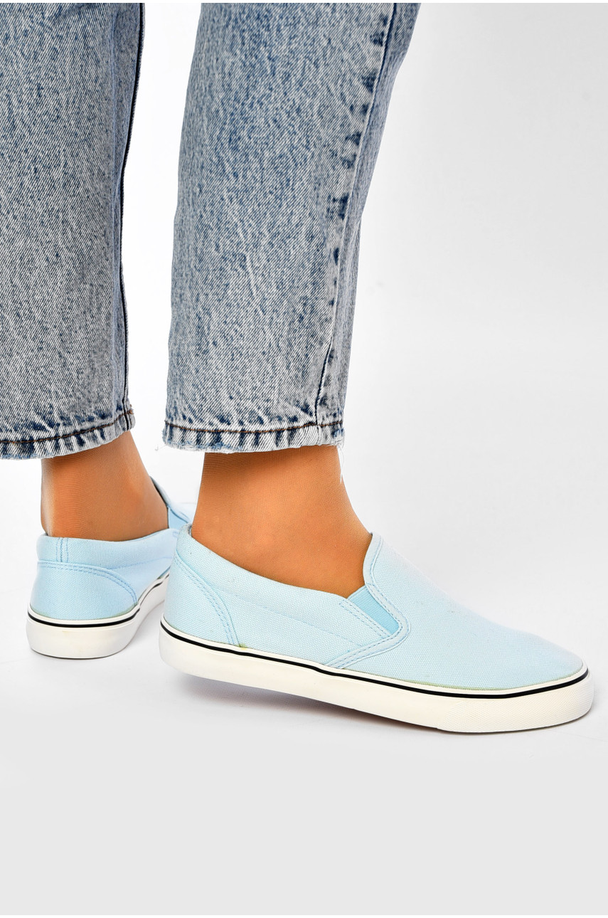 Мокасины женские голубого цвета 4001-68 202822