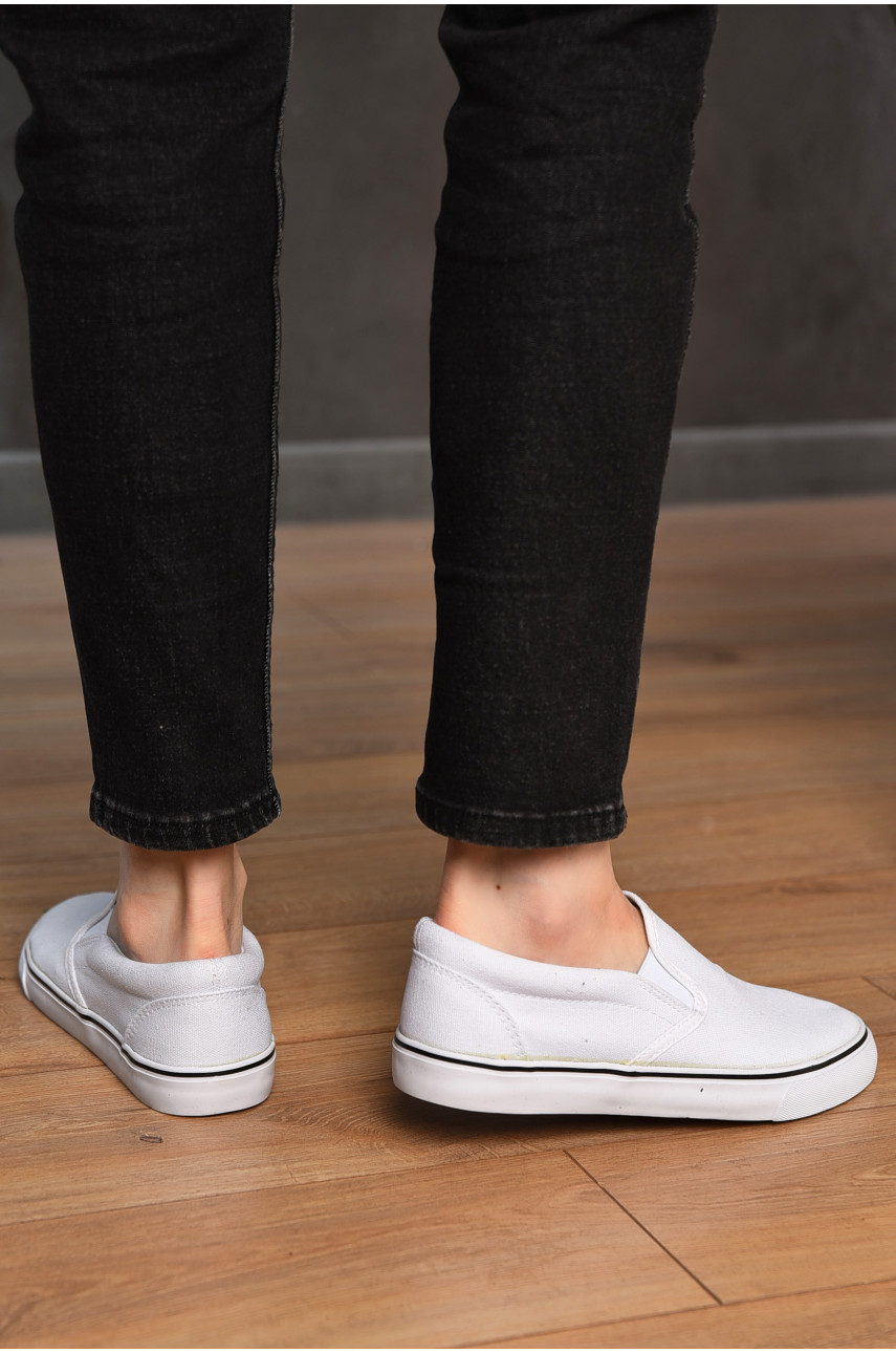 Мокасины женские белого цвета 4001-1-1 202824