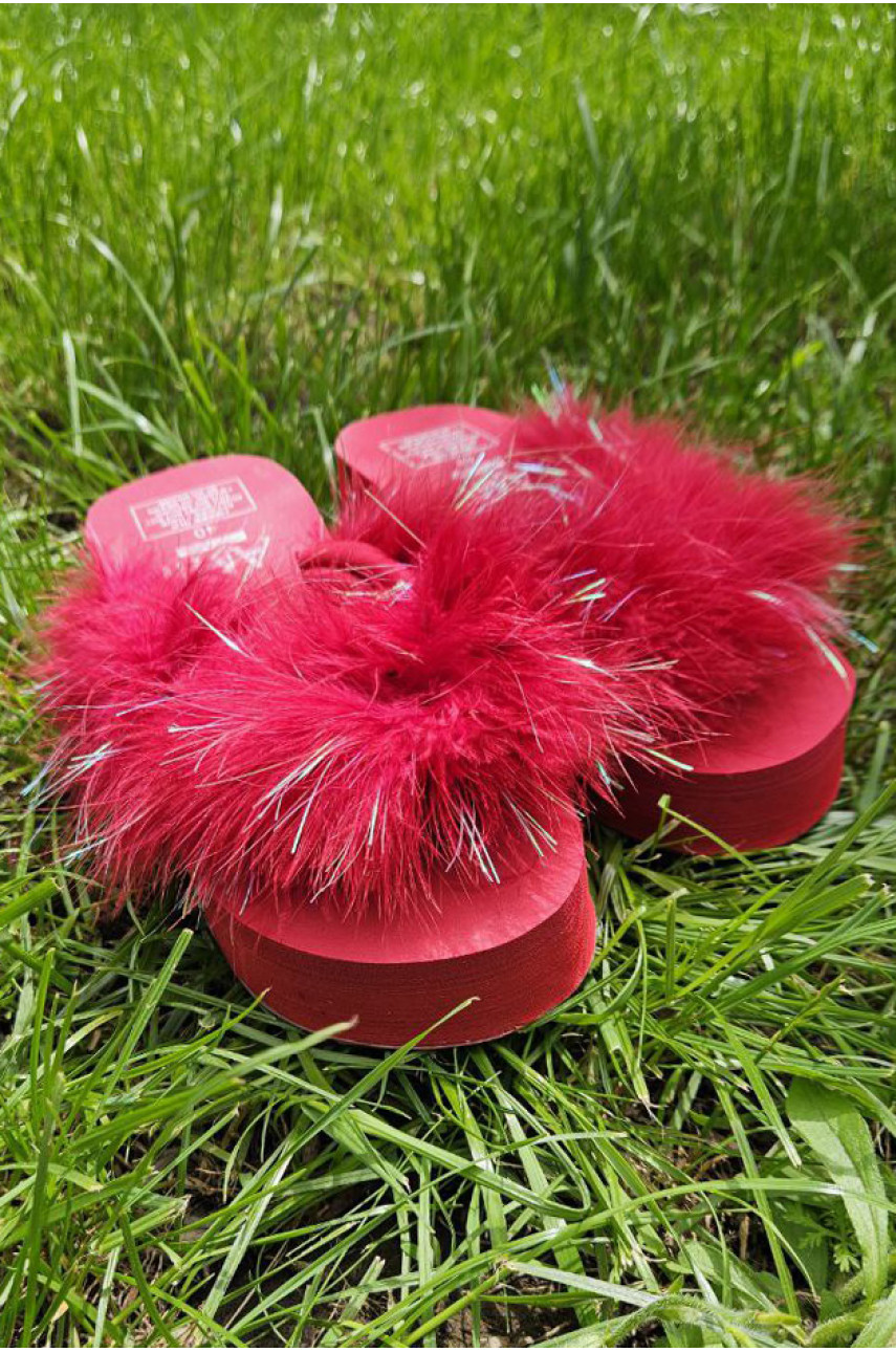 Шлепки женские красного цвета 202833