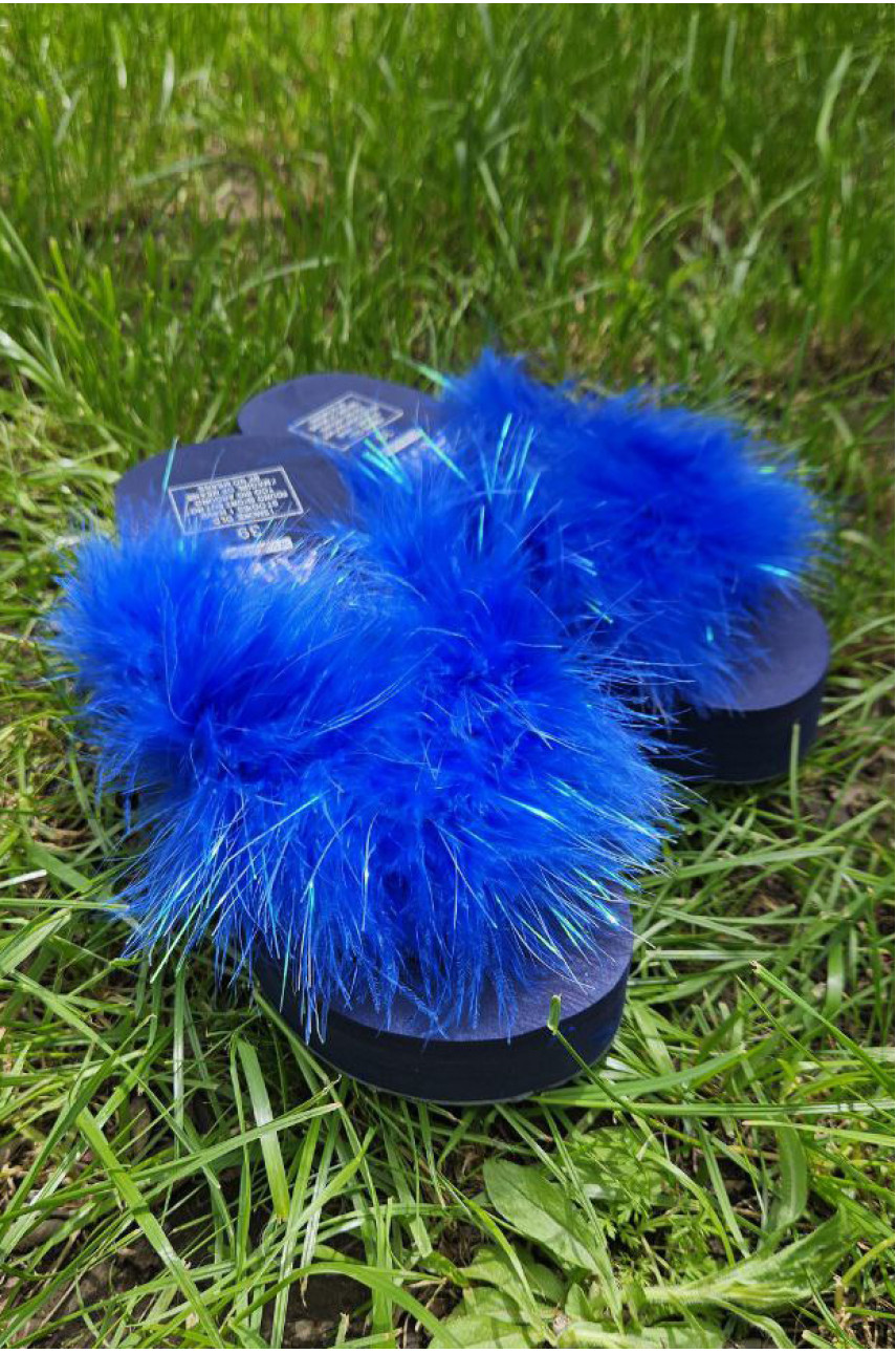 Шлепки женские темно-синего цвета 202835