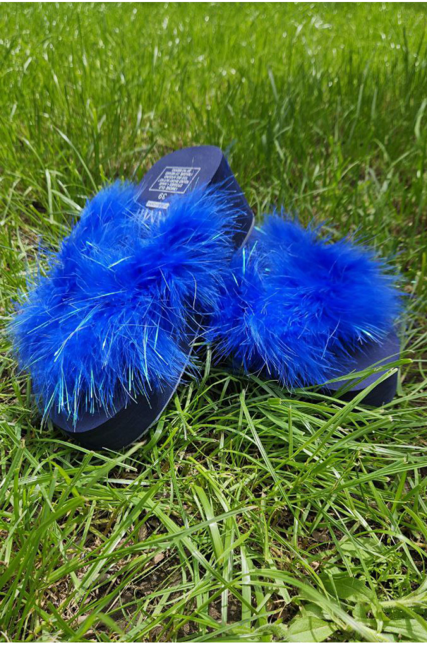 Шлепки женские темно-синего цвета 202835