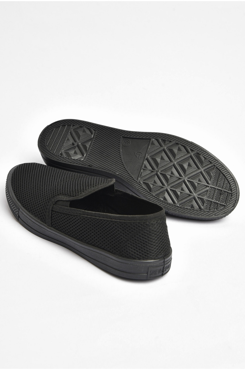 Слипоны мужские черного цвета 042 202836