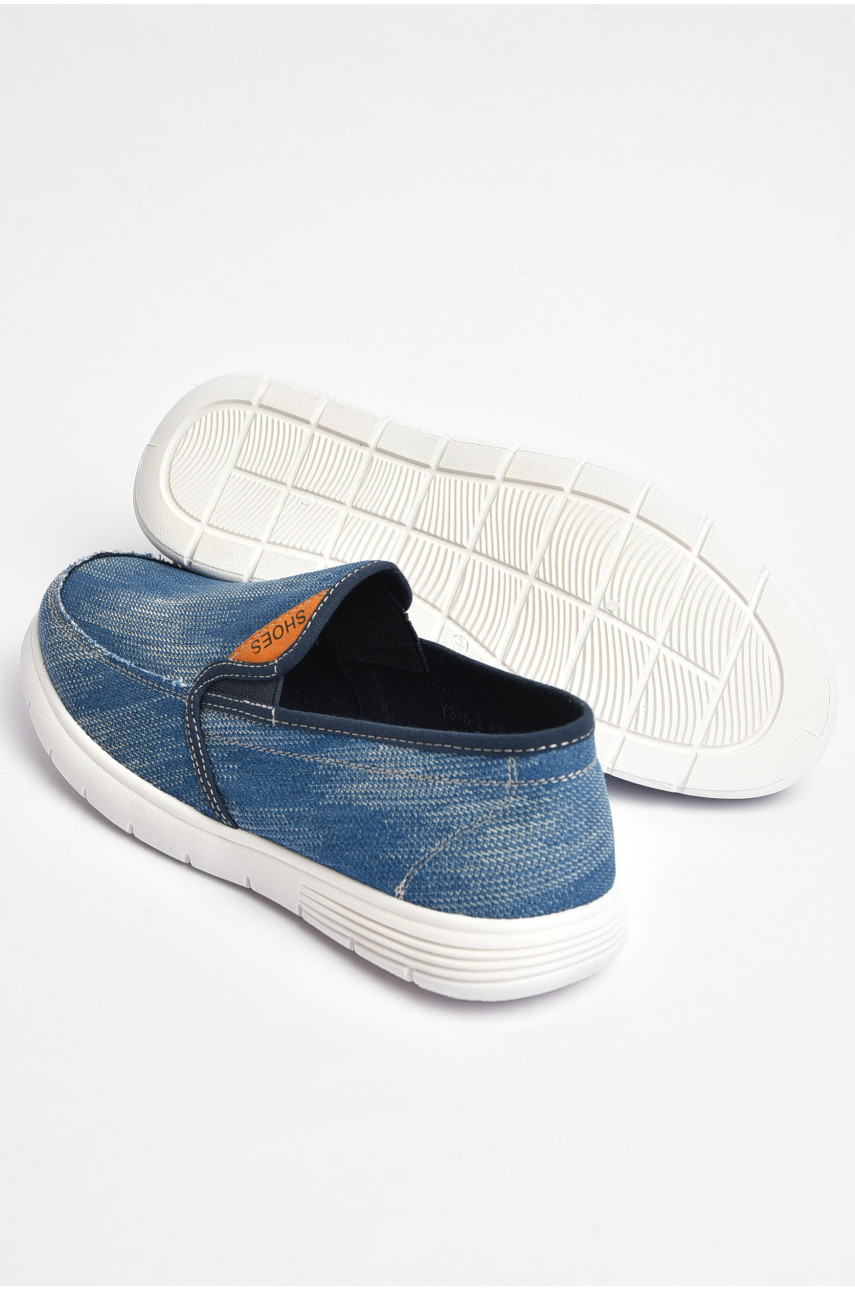 Мокасины мужские голубого цвета текстиль 315-2 202840 Мокасины мужские голубого цвета текстиль 315-2 202840