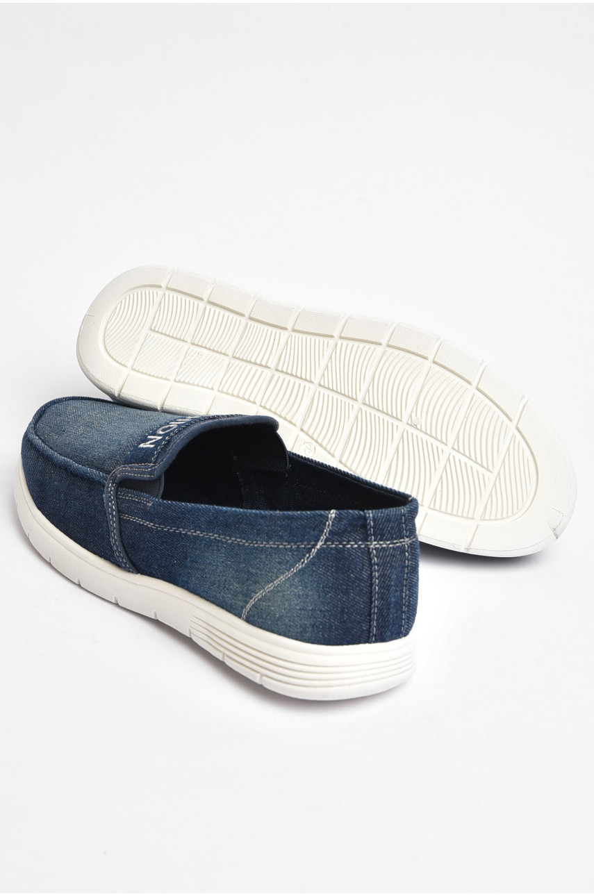 Мокасины мужские голубого цвета текстиль 758 202846 Мокасины мужские голубого цвета текстиль 758 202846