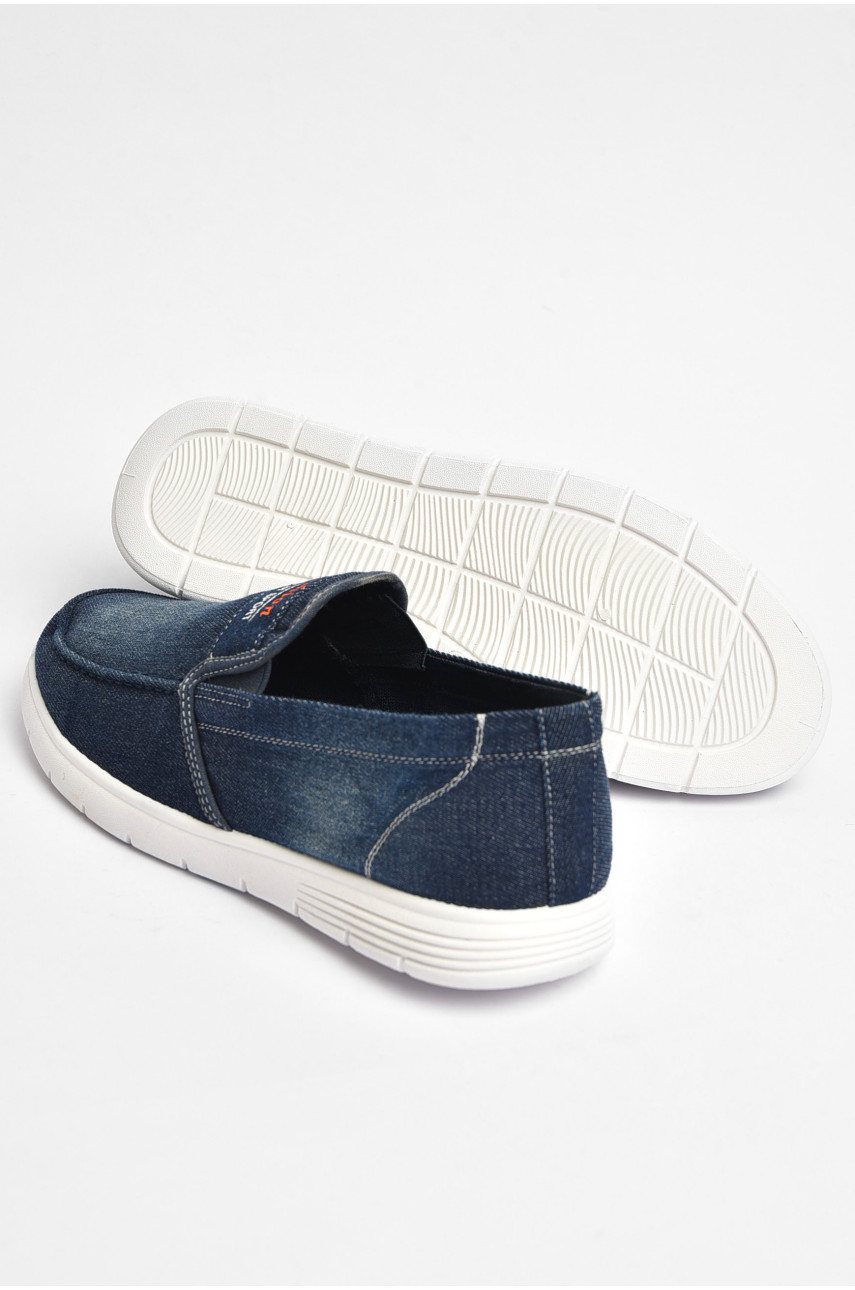 Мокасины мужские голубого цвета текстиль 756 202847 Мокасины мужские голубого цвета текстиль 756 202847