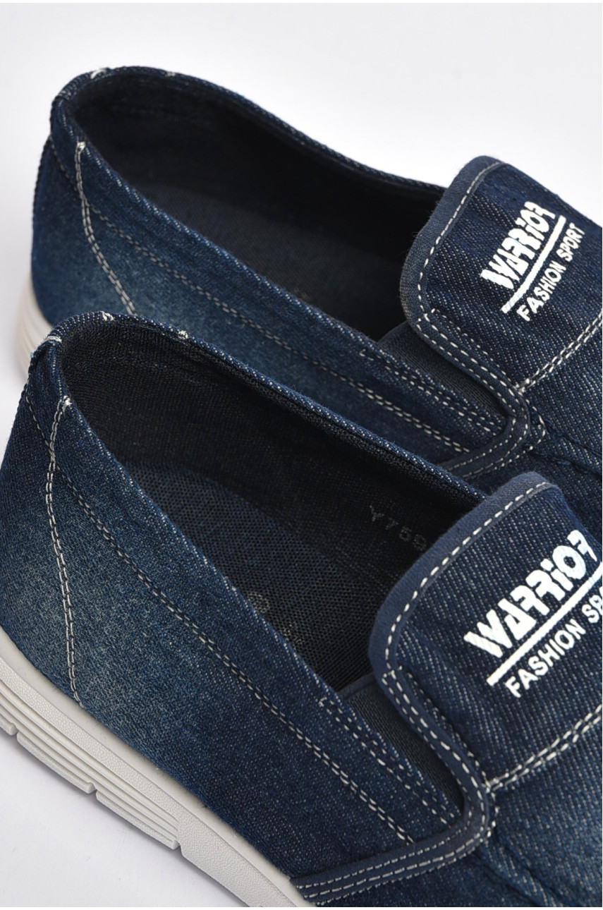 Мокасины мужские голубого цвета текстиль 759 202849 Мокасины мужские голубого цвета текстиль 759 202849