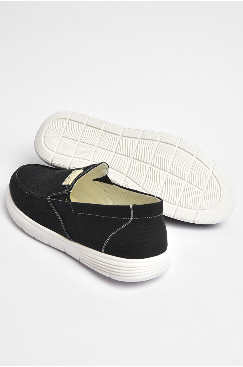 Мокасини чоловічі чорного кольору текстиль 332 202852 Мокасини чоловічі чорного кольору текстиль 332 202852