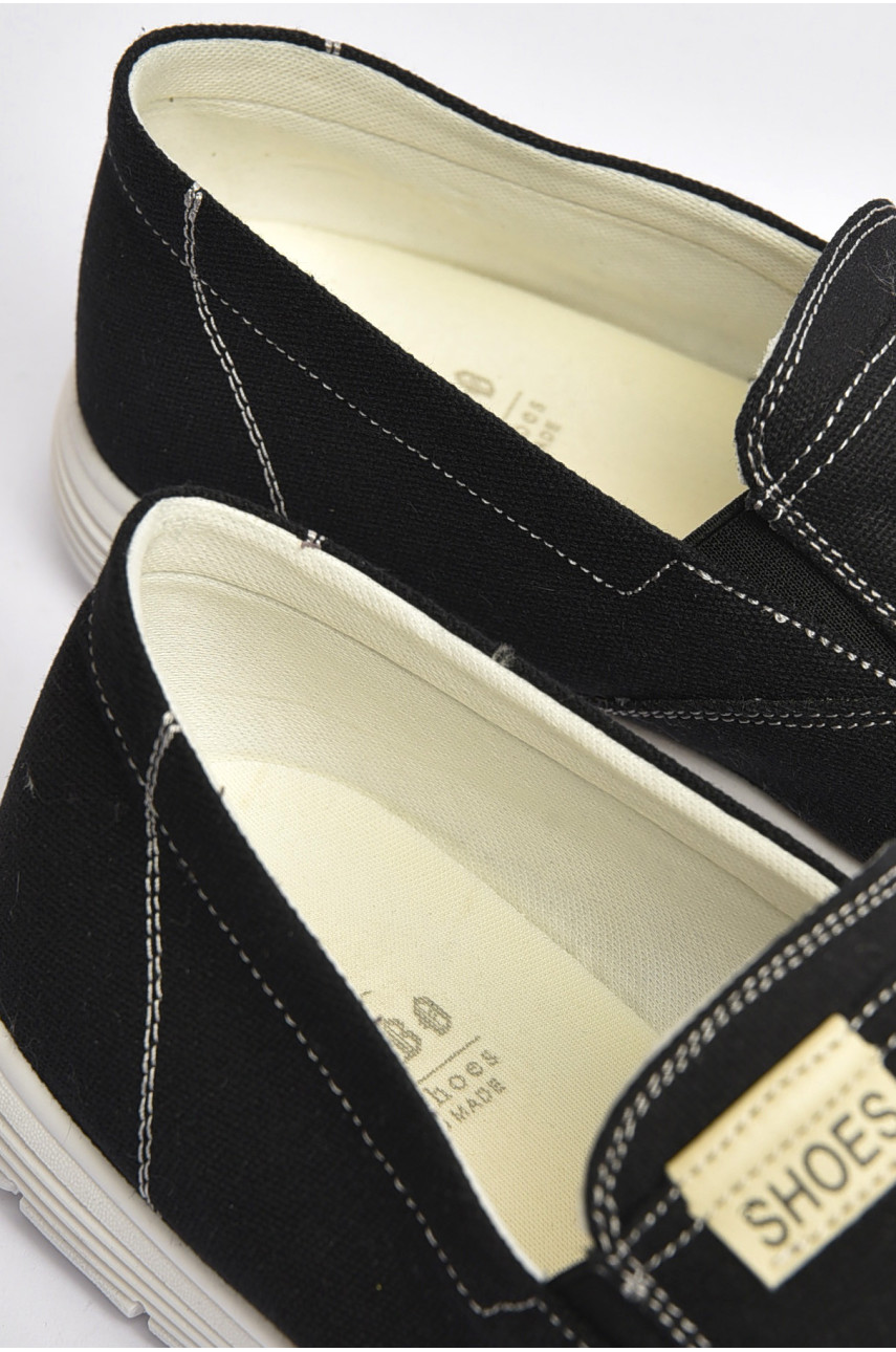 Мокасини чоловічі чорного кольору текстиль 332 202852 Мокасини чоловічі чорного кольору текстиль 332 202852