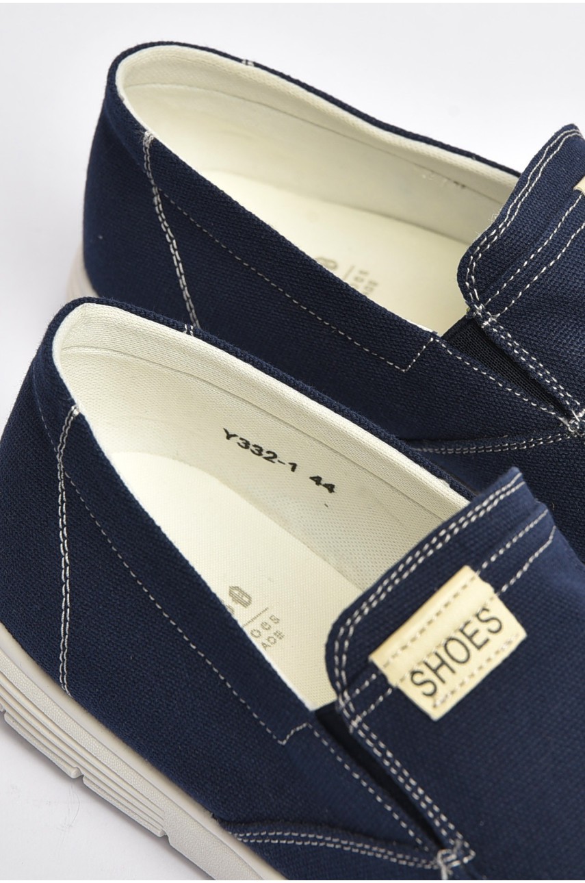 Мокасини чоловічі синього кольору текстиль 332-1 202853