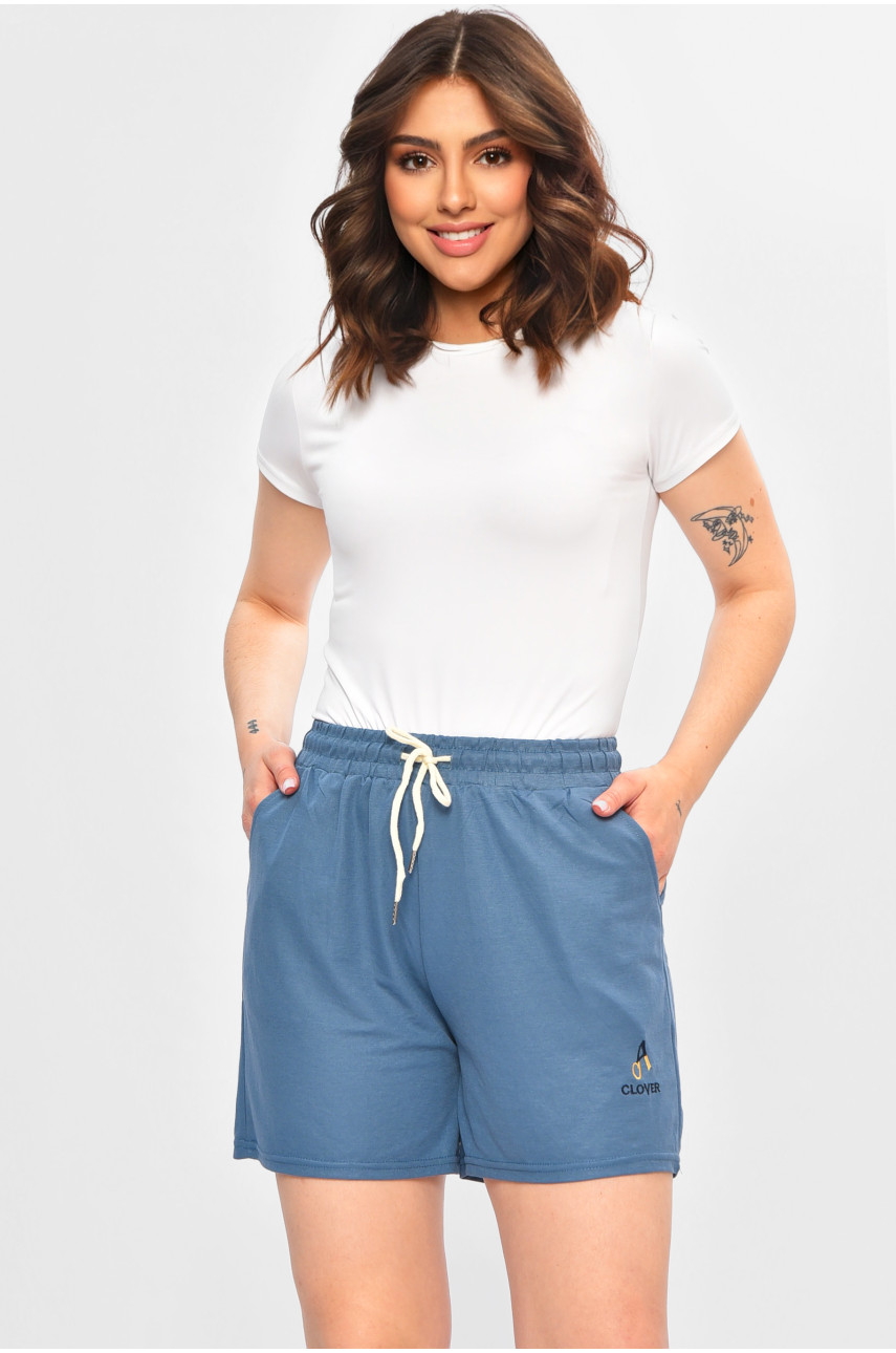 Шорти жіночі однотонні синього кольору 309-1 202860