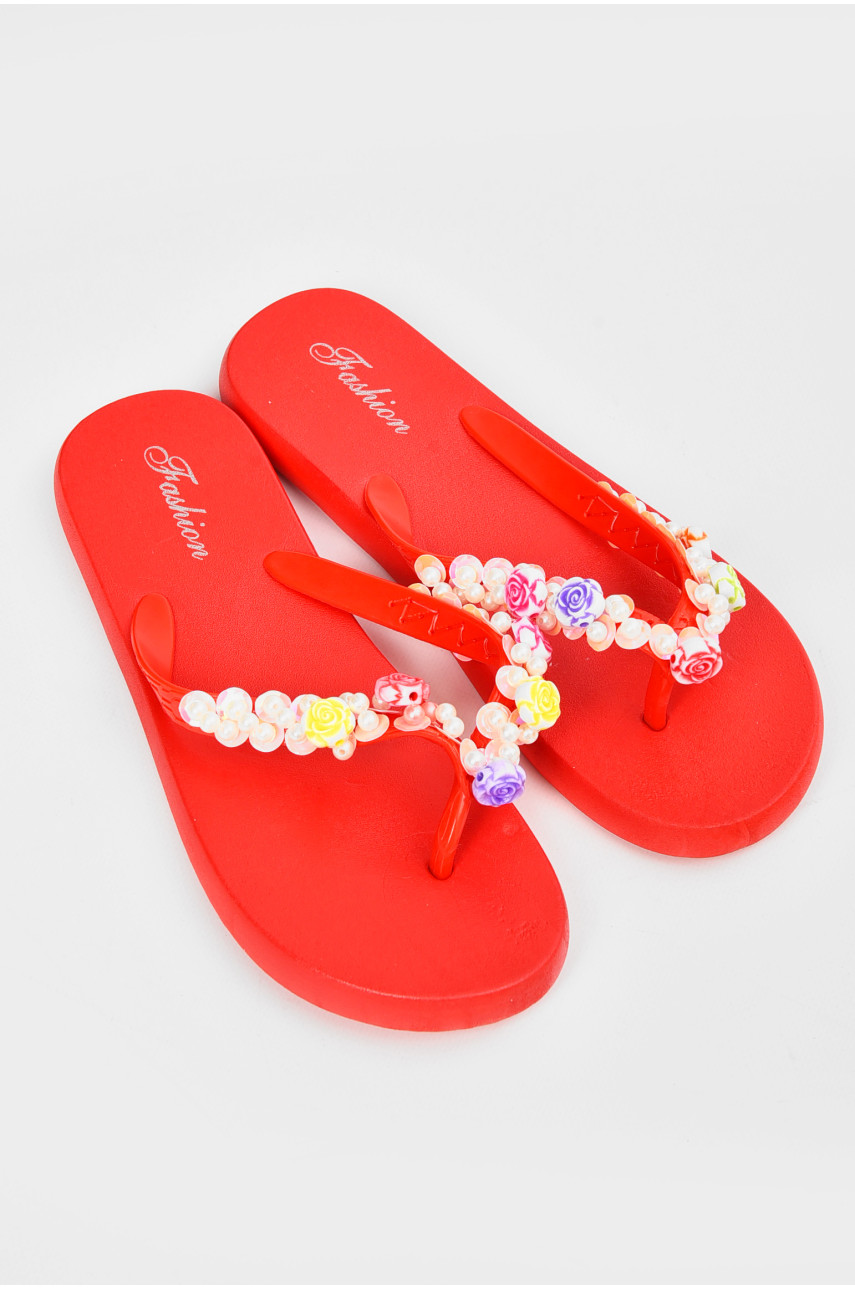 Вьетнамки женские силиконовые красного цвета асорті 202861