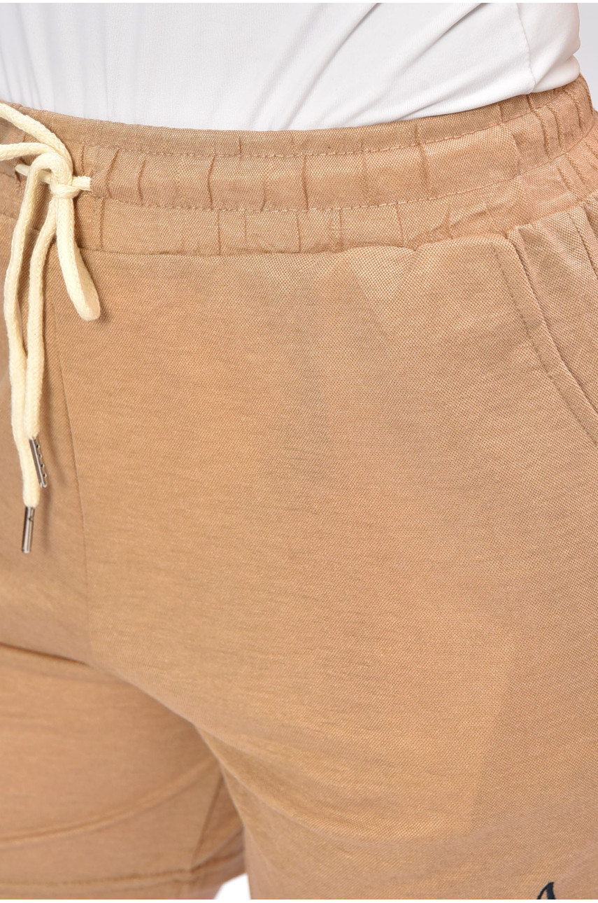 Шорти жіночі однотонні бежевого кольору 309-1 202863