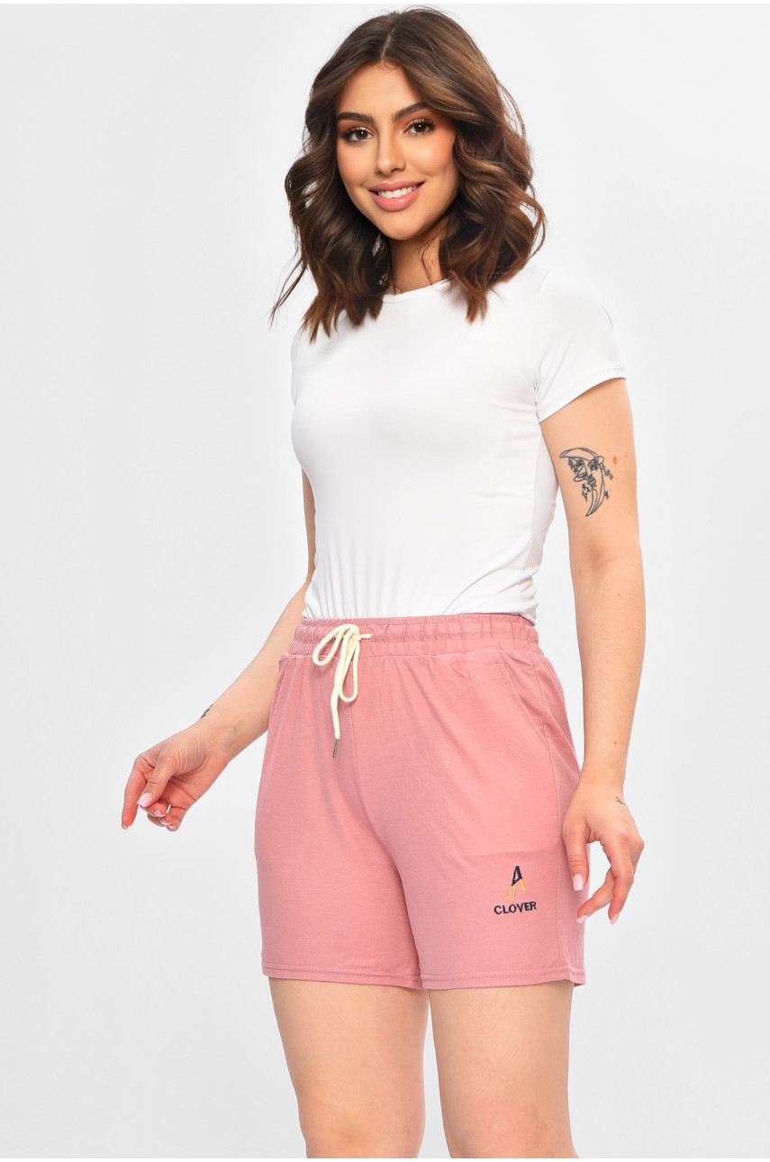 Шорти жіночі однотонні рожевого кольору 309-1 202864