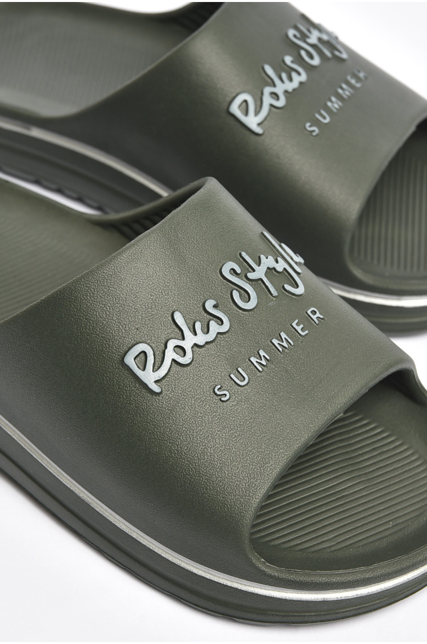 Шлепанцы мужские пена темно-зеленого цвета 520 202867