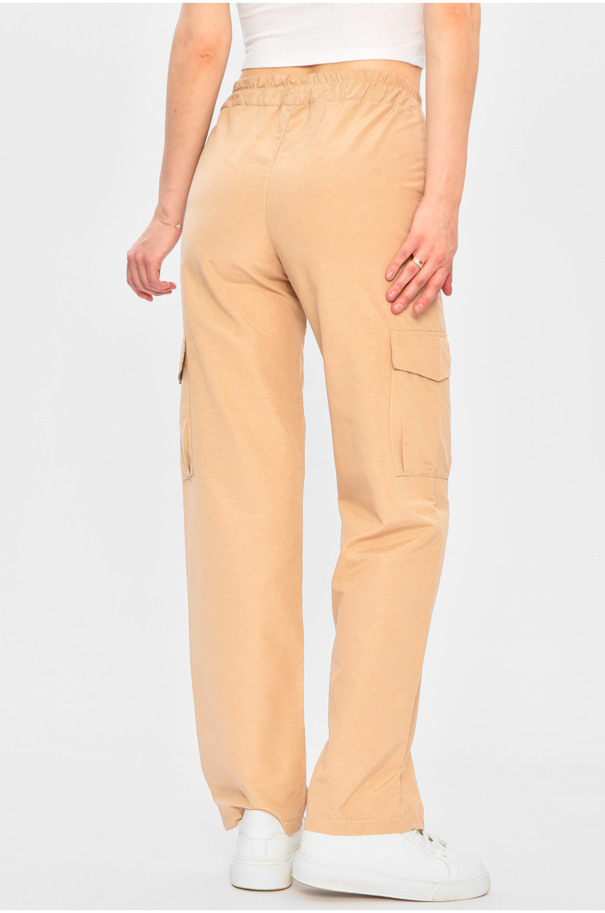 Спортивні штани жіночі бежевого кольору 202870