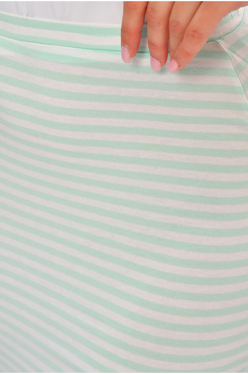 Юбка женская мятного цвета в полоску 202876 Юбка женская мятного цвета в полоску 202876