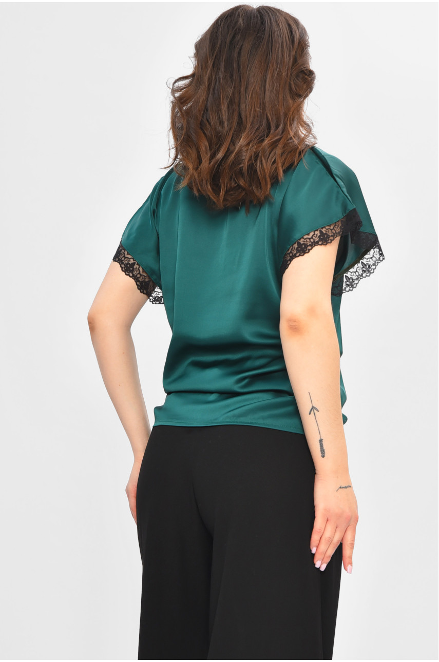 Блуза женская темно-зеленого цвета 202886 Блуза женская темно-зеленого цвета 202886