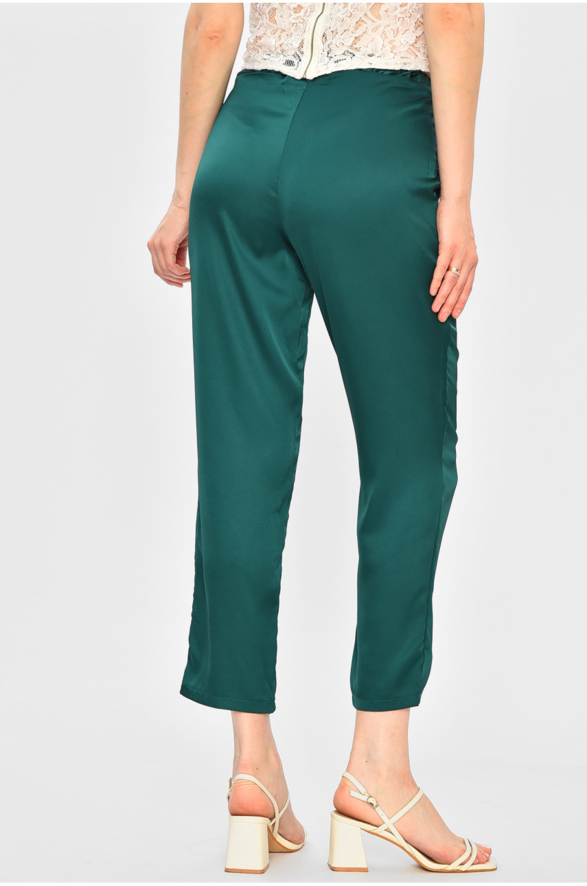 Штани жіночі однотонні темно-зеленого кольору 202890 Штани жіночі однотонні темно-зеленого кольору 202890