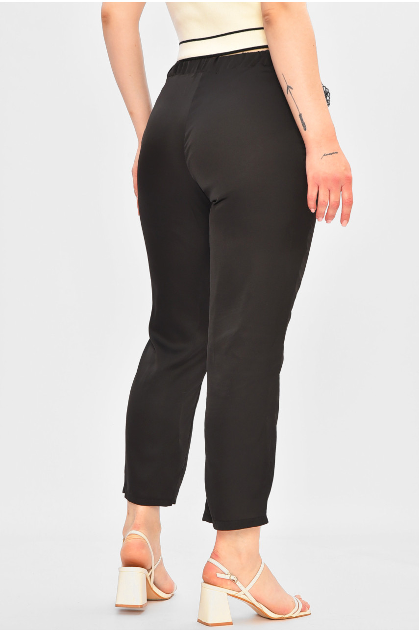 Штаны женские однотонные черного цвета 202892 Штаны женские однотонные черного цвета 202892