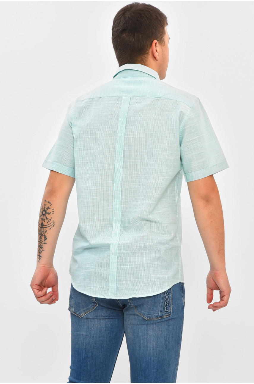 Рубашка мужская однотонная мятного цвета 7491 202907