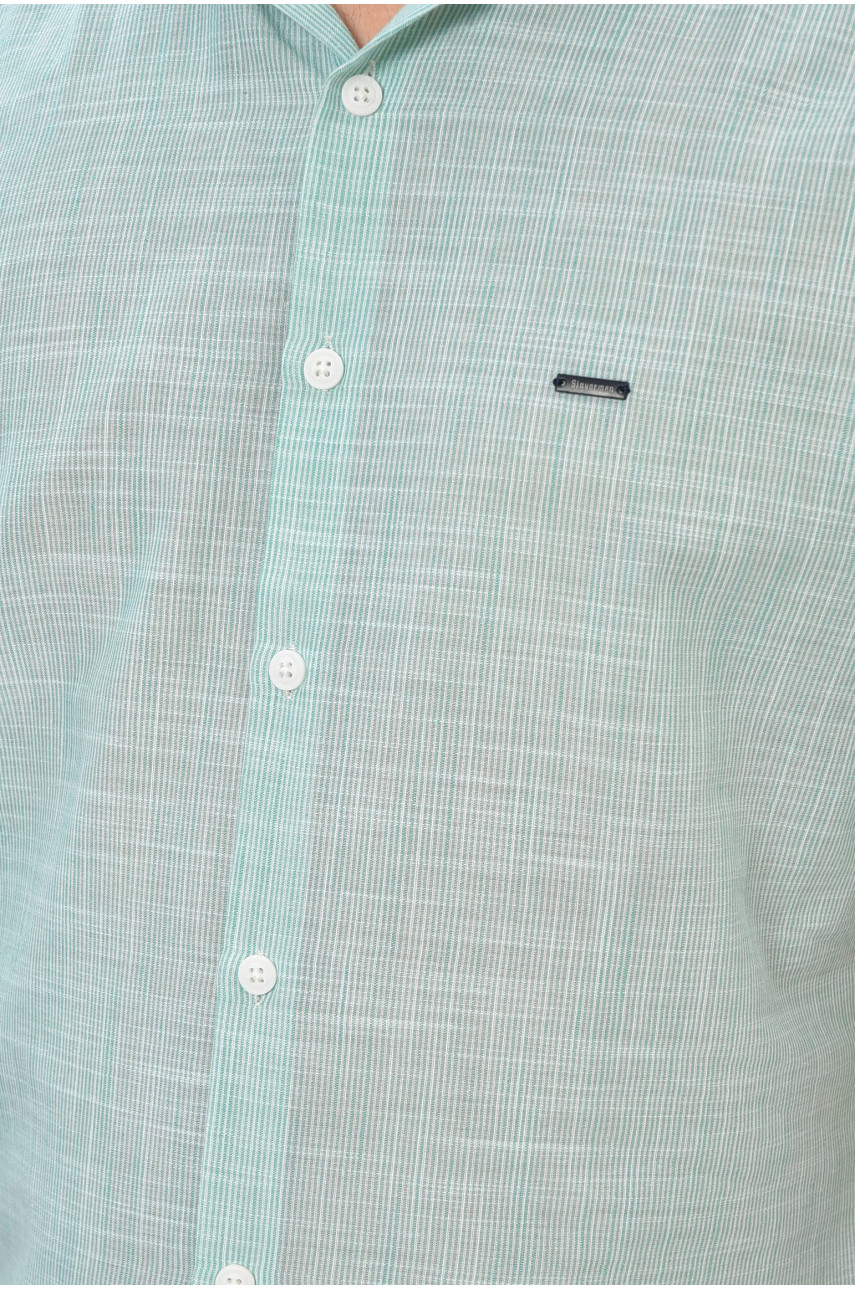 Рубашка мужская однотонная мятного цвета 7491 202907