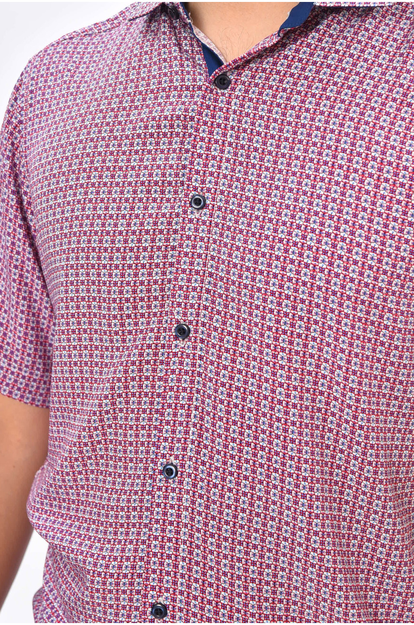 Рубашка мужская фиолетового цвета с принтом 7515 202910