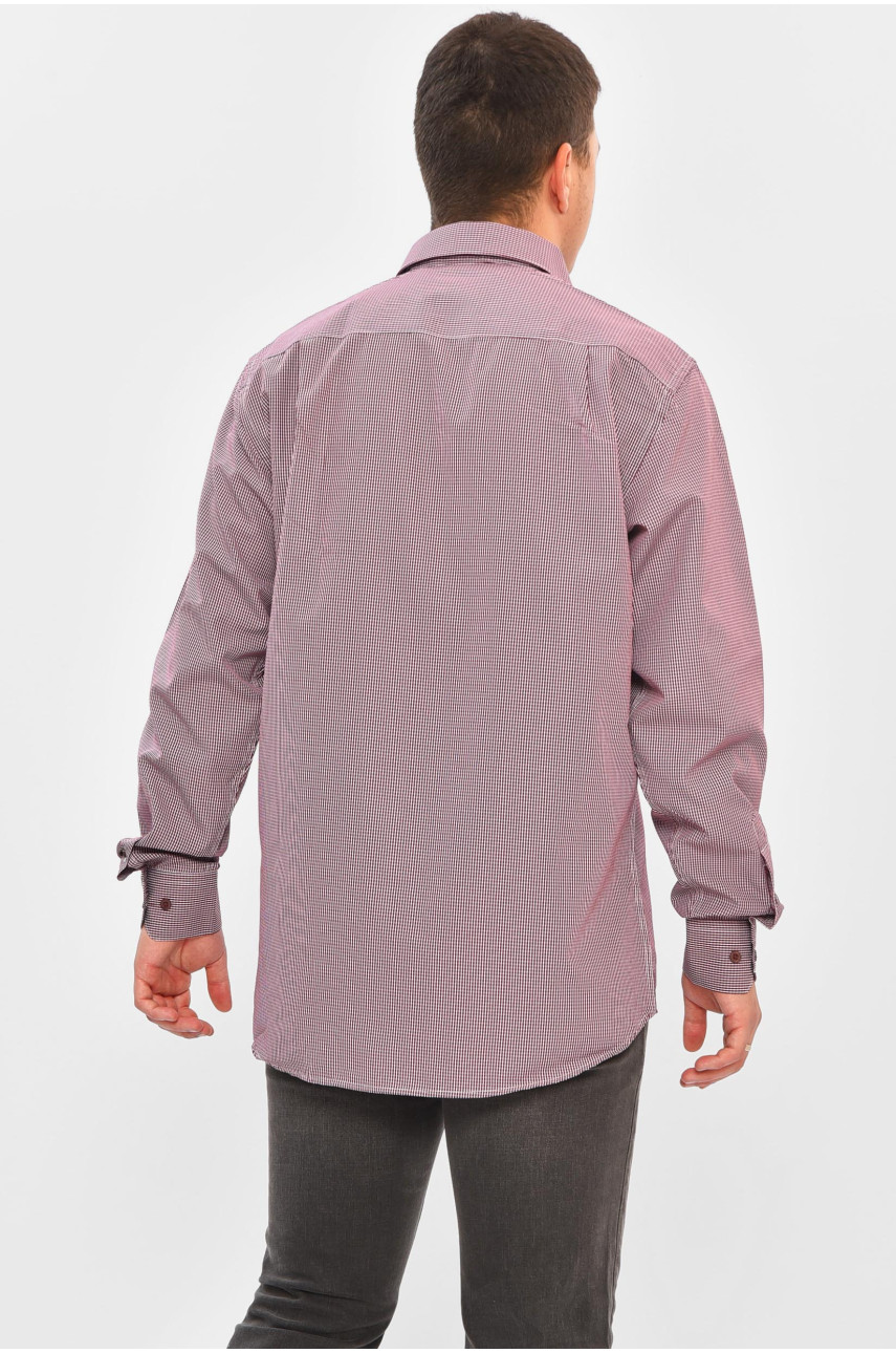 Рубашка мужская батальная красного цвета с принтом 1004 202912