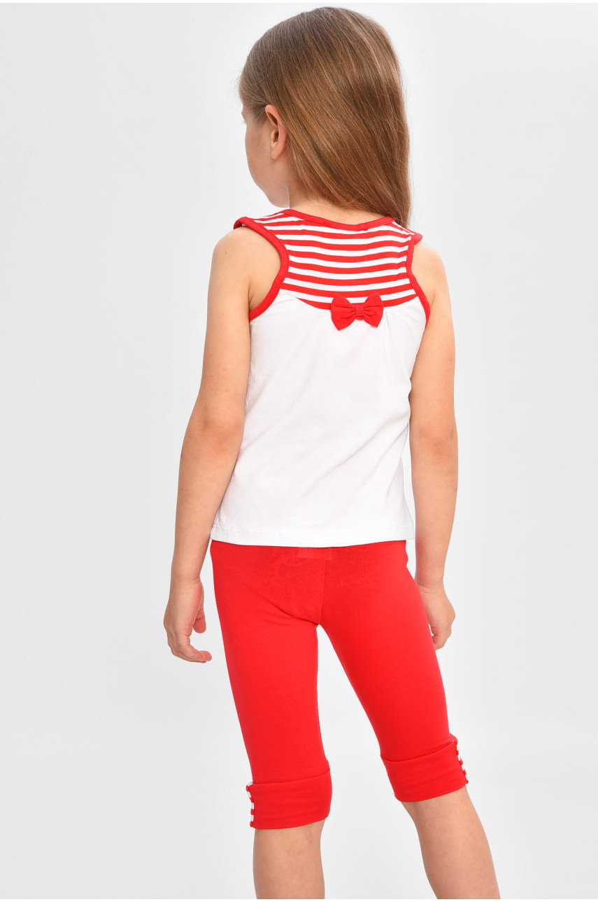 Костюм детский для девочки летний красного цвета асорті 202914