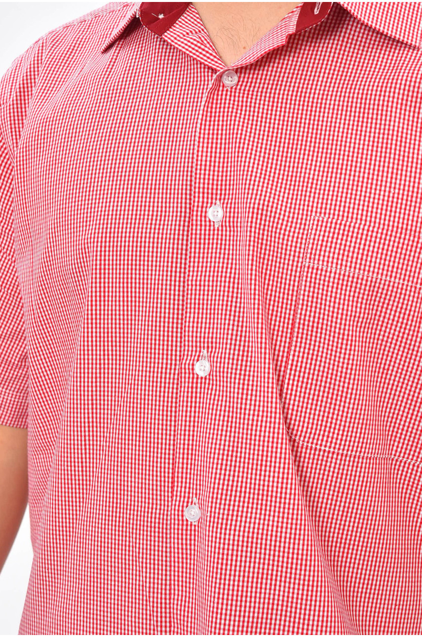 Рубашка мужская батальная красного цвета 7243 202918