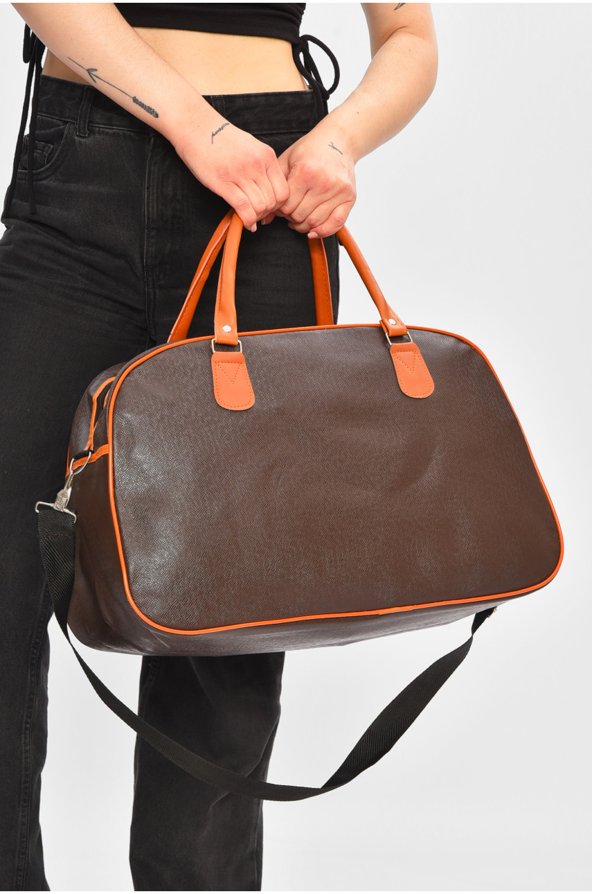 Сумка дорожня унісекс екошкіра коричневого кольору 0918-1 202928