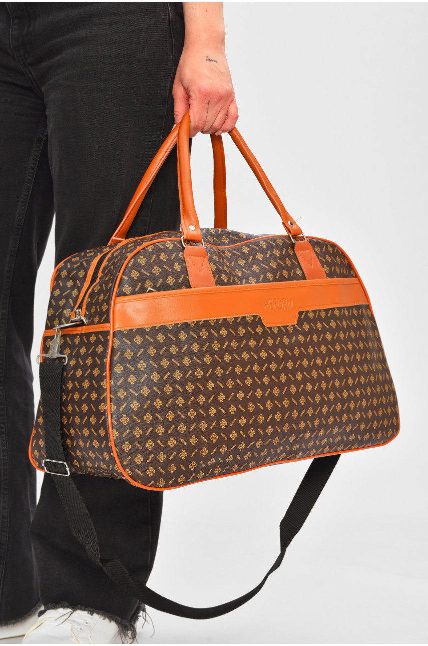 Сумка дорожная унисекс экокожа коричневого цвета с принтом 0918-1 202930 Сумка дорожная унисекс экокожа коричневого цвета с принтом 0918-1 202930