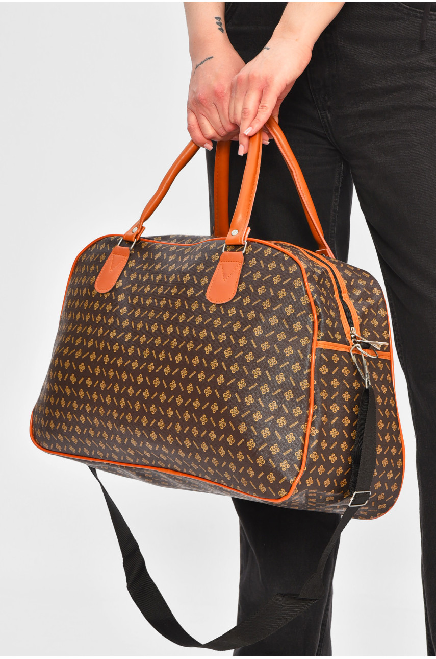 Сумка дорожная унисекс экокожа коричневого цвета с принтом 0918-1 202930 Сумка дорожная унисекс экокожа коричневого цвета с принтом 0918-1 202930