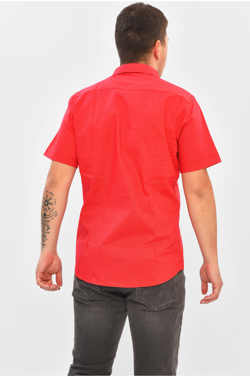 Рубашка мужская красного цвета с принтом 1668 202936