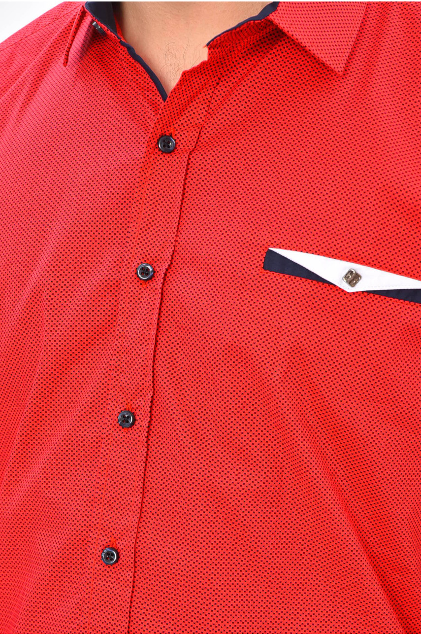 Рубашка мужская красного цвета с принтом 1668 202936