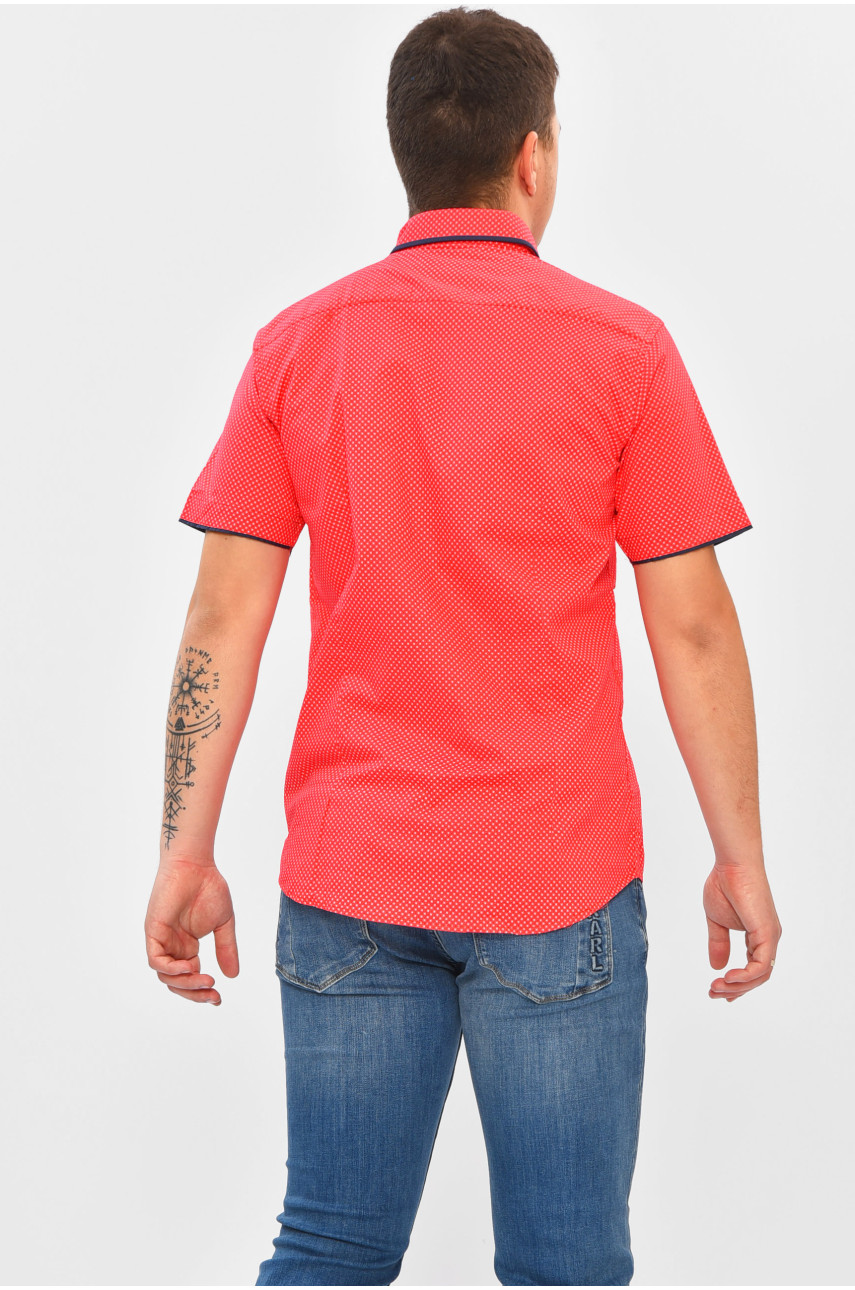 Рубашка мужская однотонная красного цвета 1653 202945