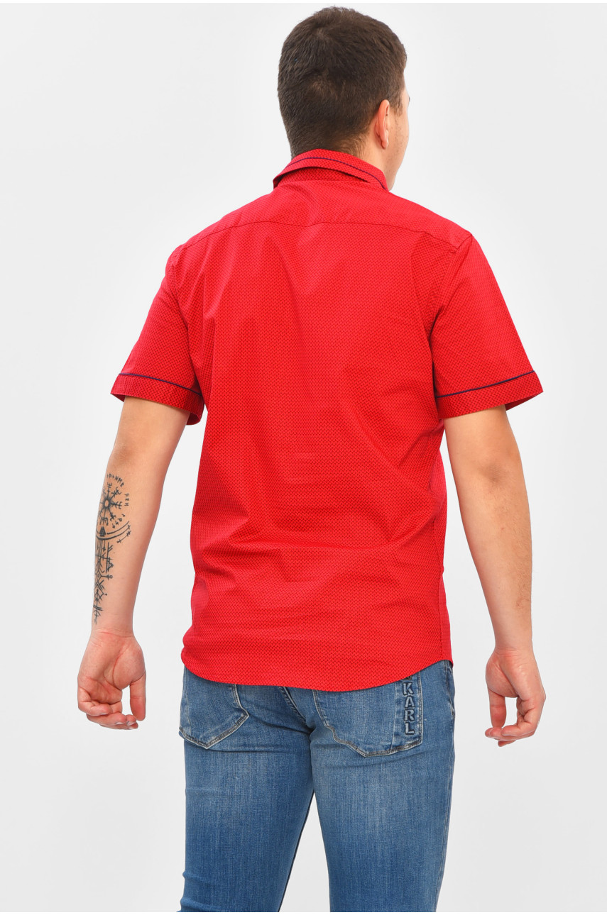 Рубашка мужская красного цвета с принтом 2147 202946
