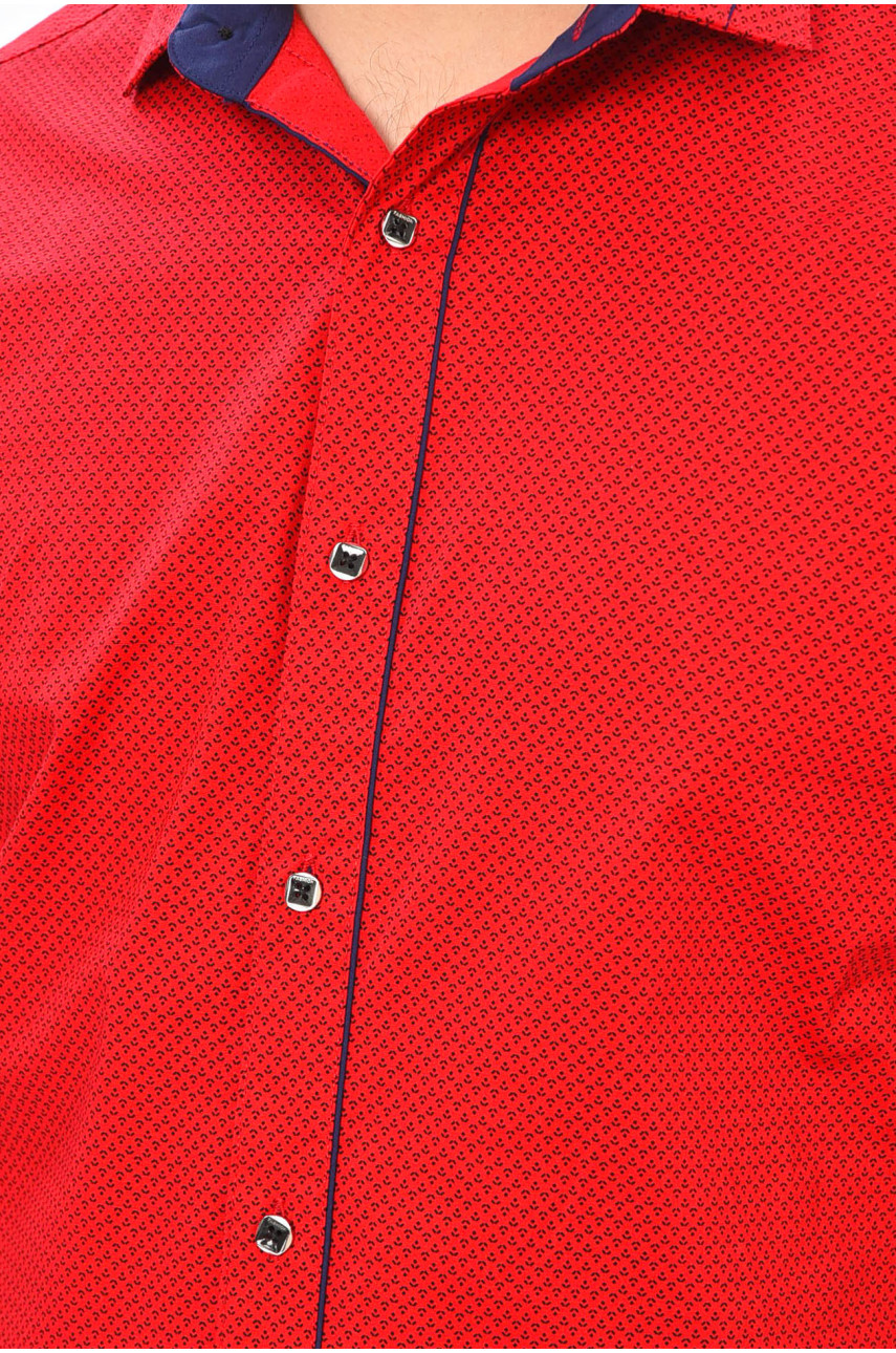 Рубашка мужская красного цвета с принтом 2147 202946