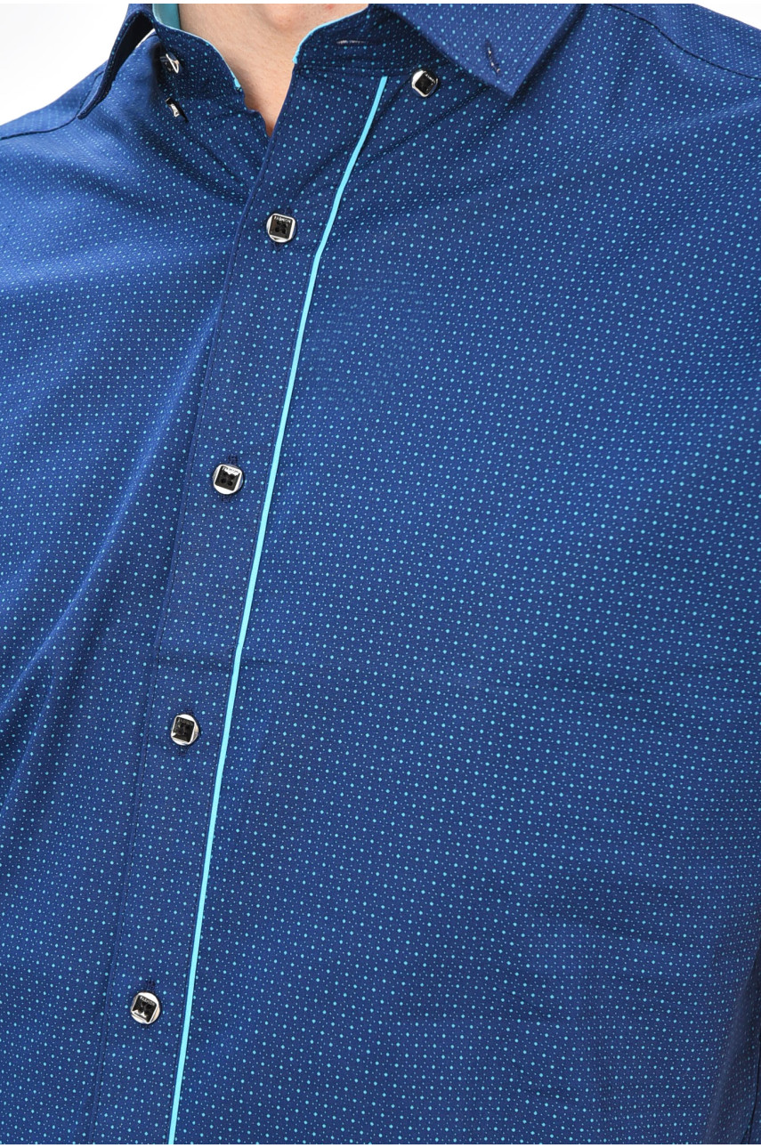 Рубашка мужская синего цвета 2143 202951 Рубашка мужская синего цвета 2143 202951