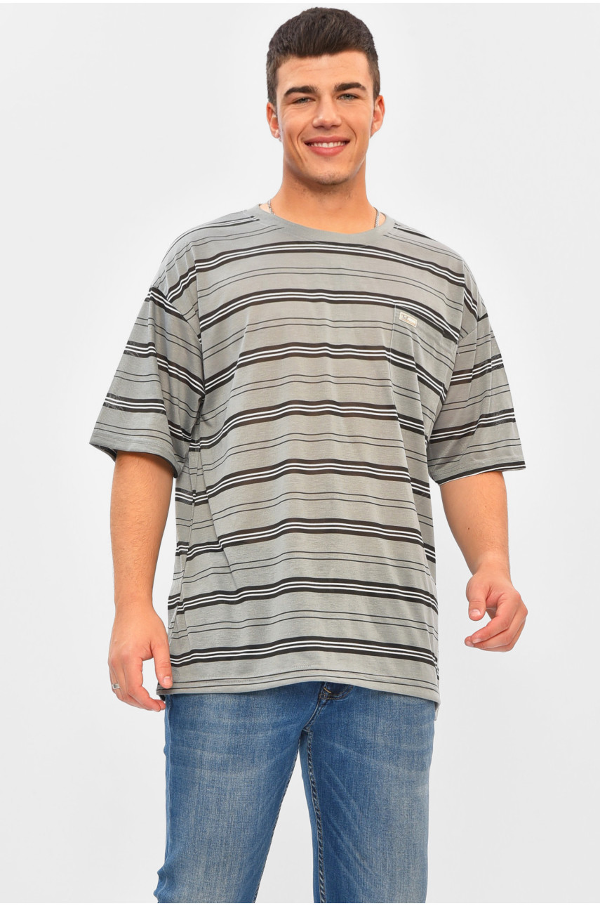 Футболка мужская батальная серого цвета Т4 202970