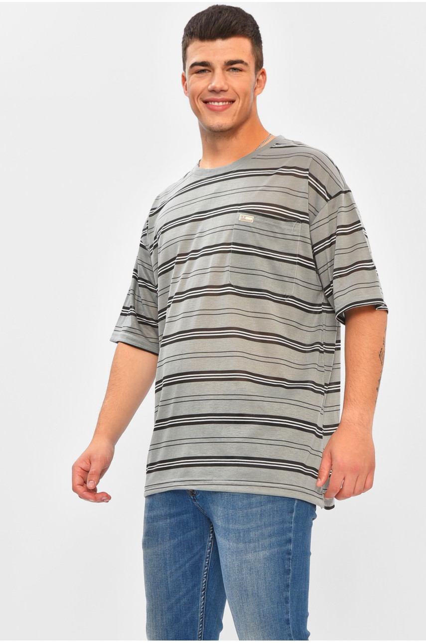 Футболка мужская батальная серого цвета Т4 202970