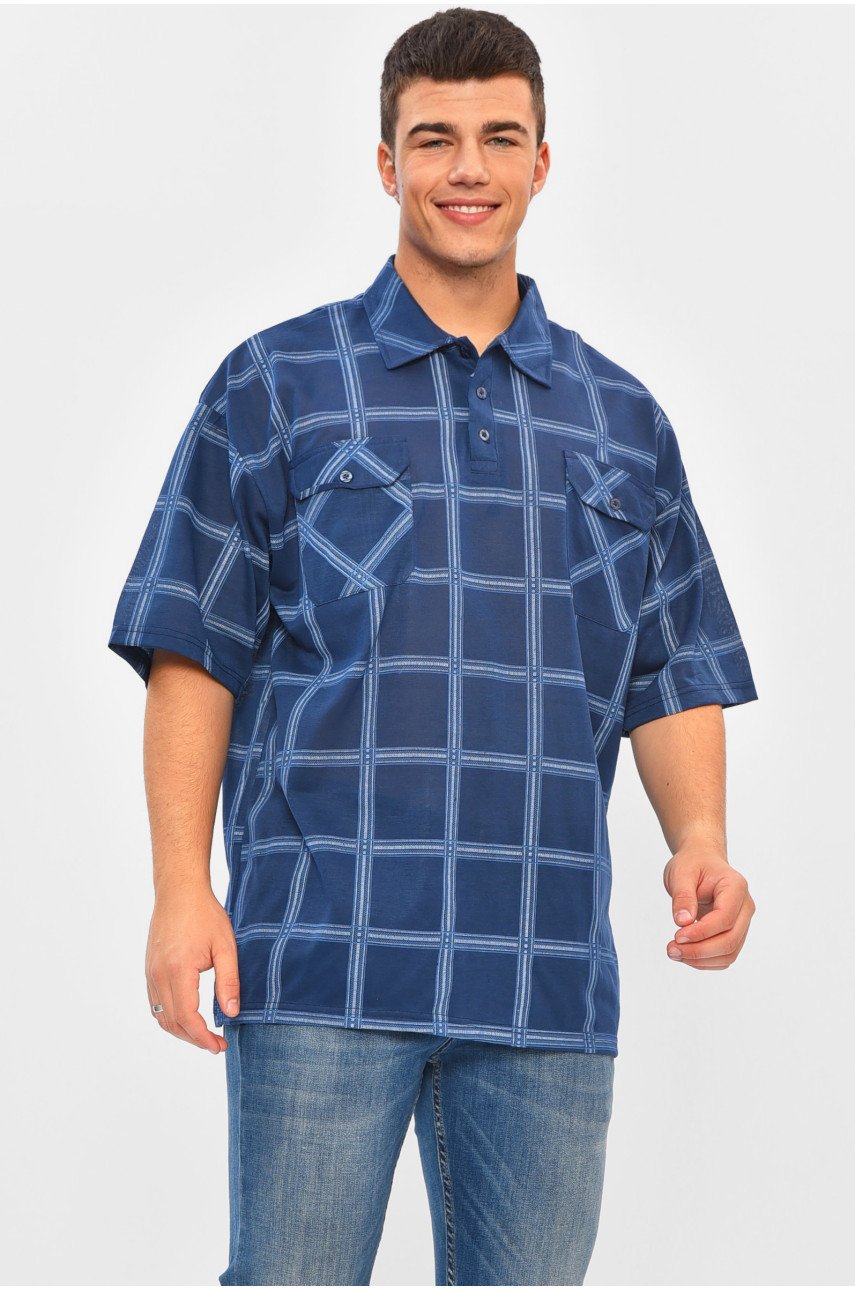 Футболка мужская батальная тёмно-синего цвета Т41 202976 Футболка мужская батальная тёмно-синего цвета Т41 202976