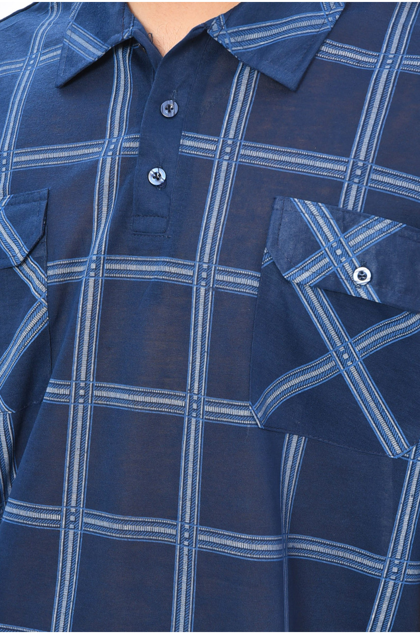 Футболка мужская батальная тёмно-синего цвета Т41 202976 Футболка мужская батальная тёмно-синего цвета Т41 202976