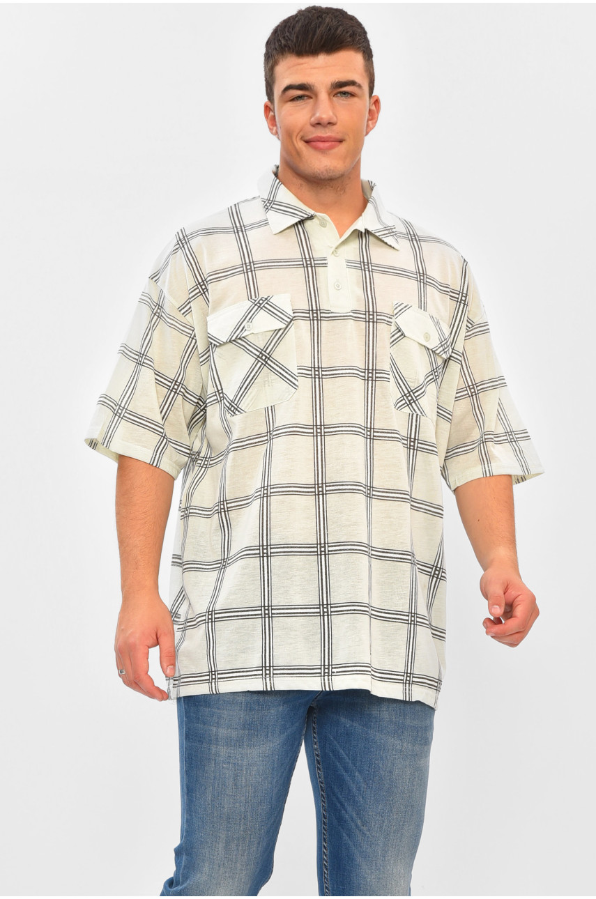 Футболка мужская батальная молочного цвета Т41 202978