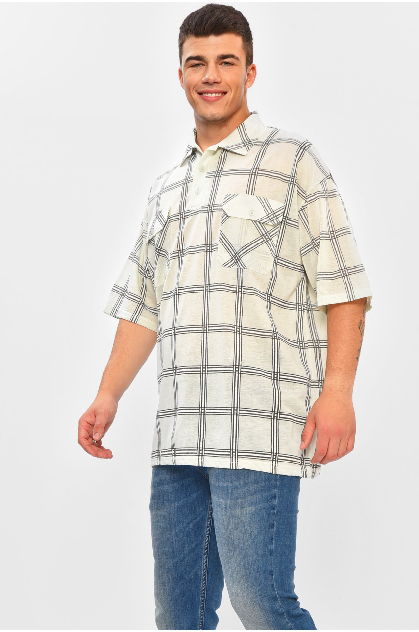 Футболка мужская батальная молочного цвета Т41 202978