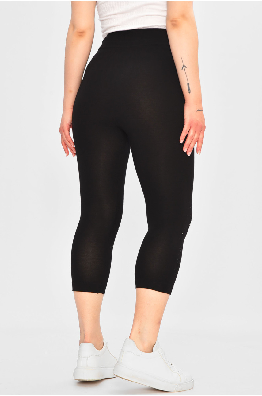 Бриджі жіночі однотонні чорного кольору В897 202982