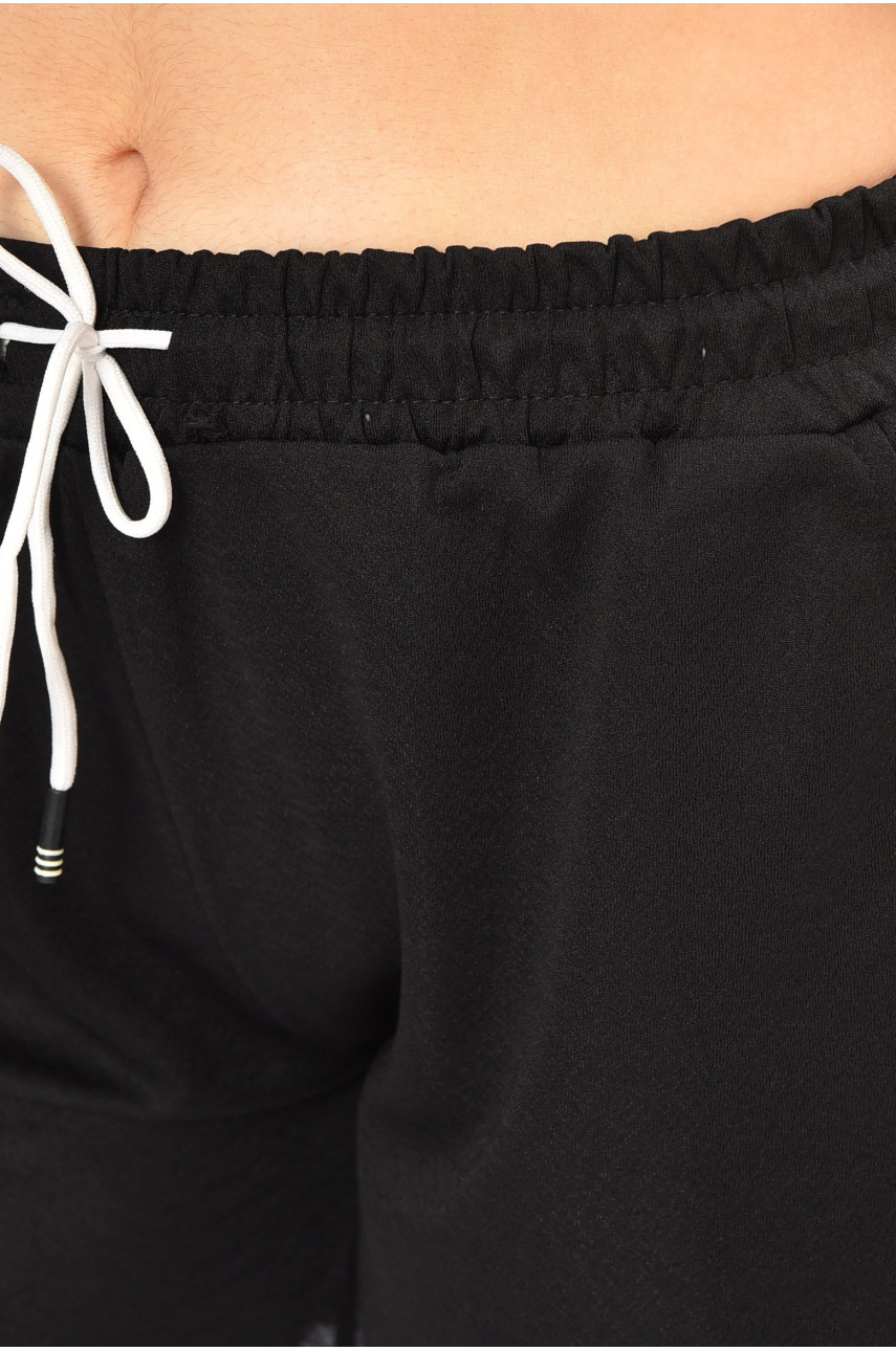 Шорты женские однотонные черного цвета А726 202993 Шорты женские однотонные черного цвета А726 202993