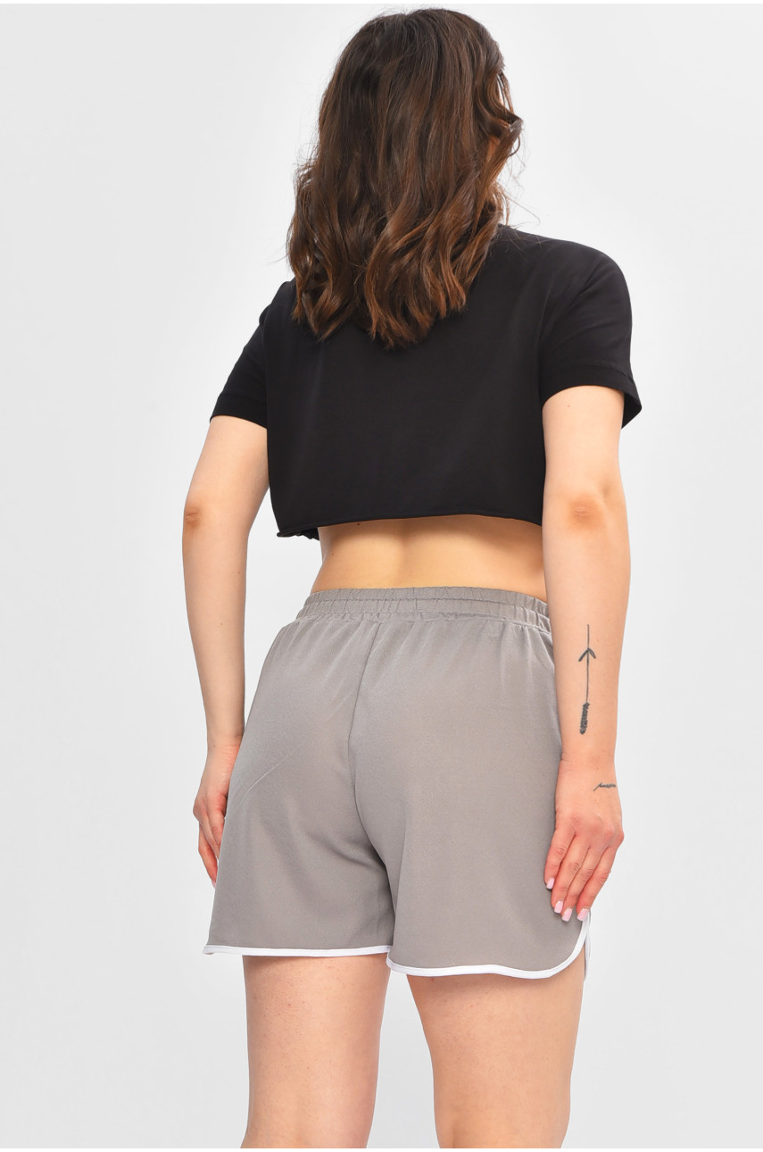 Шорты женские однотонные серого цвета А726 202995 Шорты женские однотонные серого цвета А726 202995